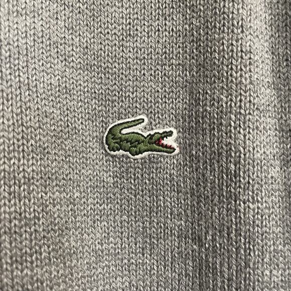 Lacoste Sweater Men Sz XL 6 Gray Crew Neck Pullover Cotton Jumper Preppy Casual - Picture 3 of 8
